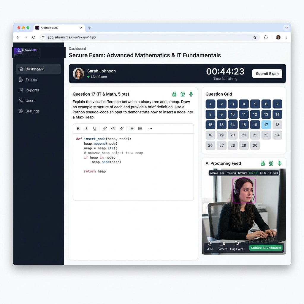 AI Proctoring Online Exam Dashboard